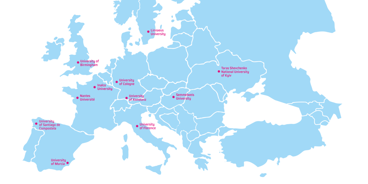 Map of the 11 EUniWell partner universities